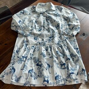 Saloni Tilly Monkey and Branches Poplin Dress